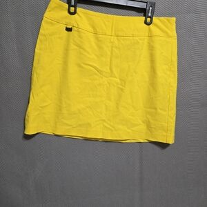 Peck & Peck Yellow Mini Pencil Skirt Casual Resort Wear With Shorts Under.